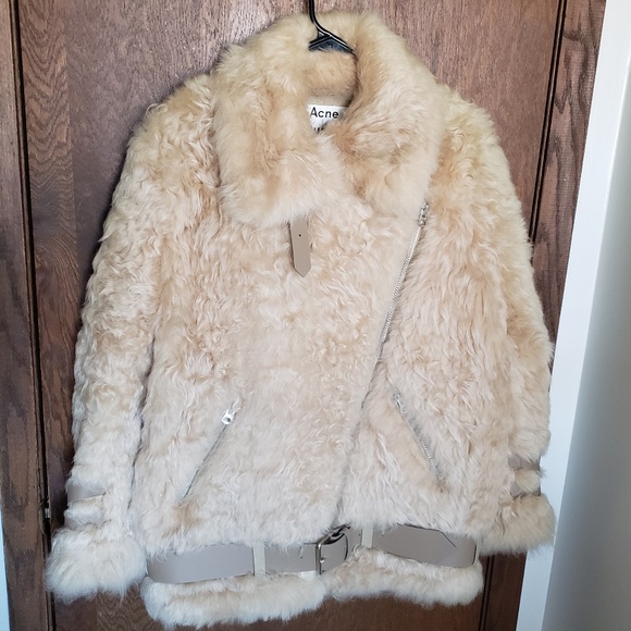 Acne Studios Velocite Shearling Biker Jacket - Picture 1 of 16